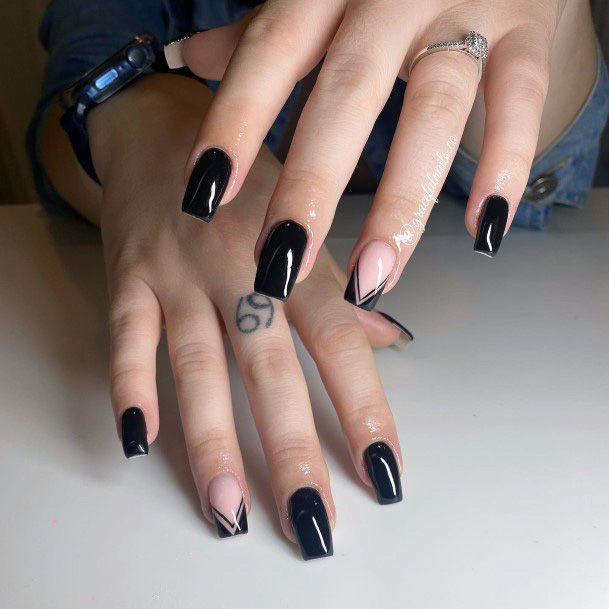 Black Dress Womens Nail Ideas