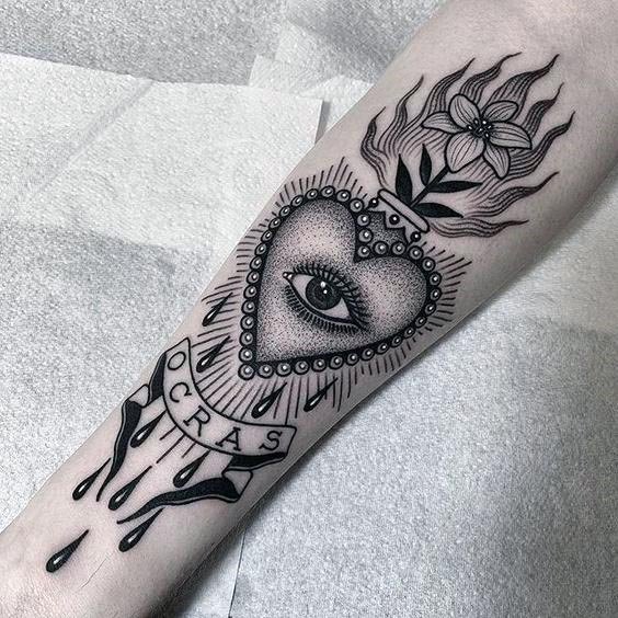 Black Eye Tattoo Womens Wrists