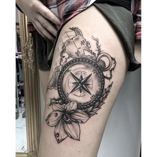 Top 70 Best Compass Tattoo Ideas For Women - Adventurous Designs