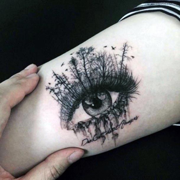 Black Forest Eye Tattoo On Hands Women