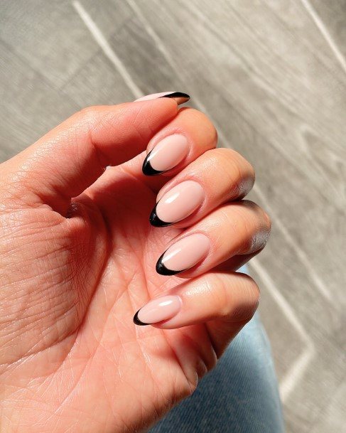 Black French Tip Womens Nails