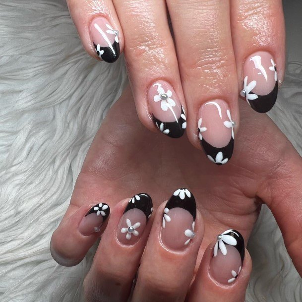 Black French Tipic Womens Black French Tip Nail Designs