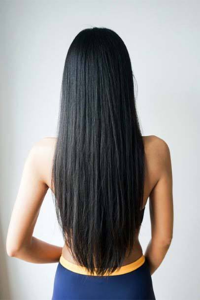 Black Hair Long Straight Womens Round Face Hairstyle Ideas Cute