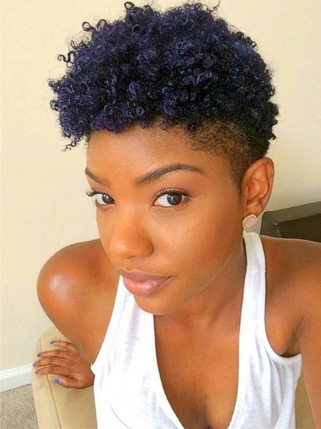 Black Hairstyles For Cute Younger Ladies With Curly Tapered Edges