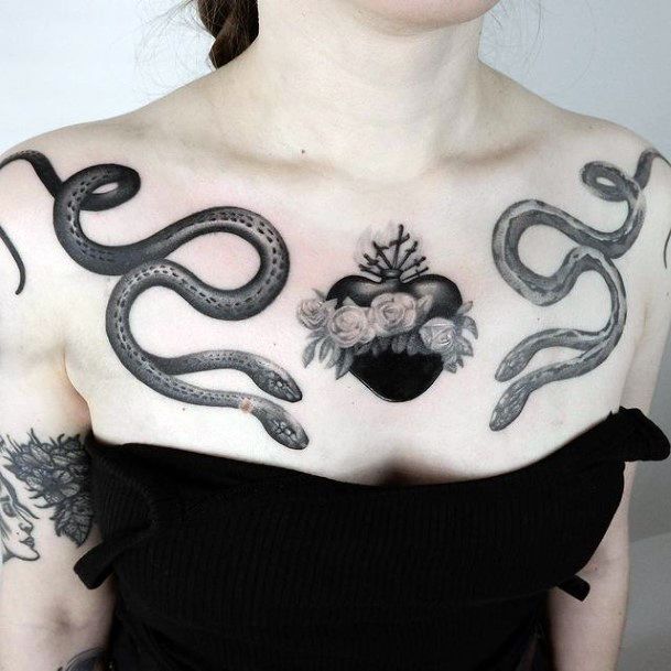 Black Ink Tattoo For Ladies