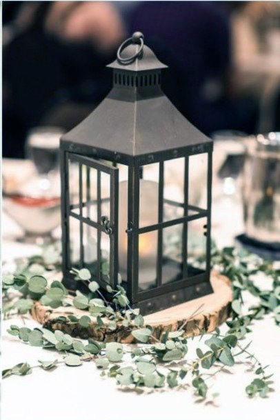 Black Lantern With Windows Wedding Decor