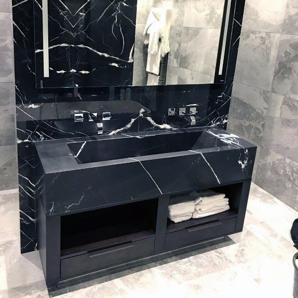 Black Marble Modern Bathroom Vanity Design Idea Inspiration