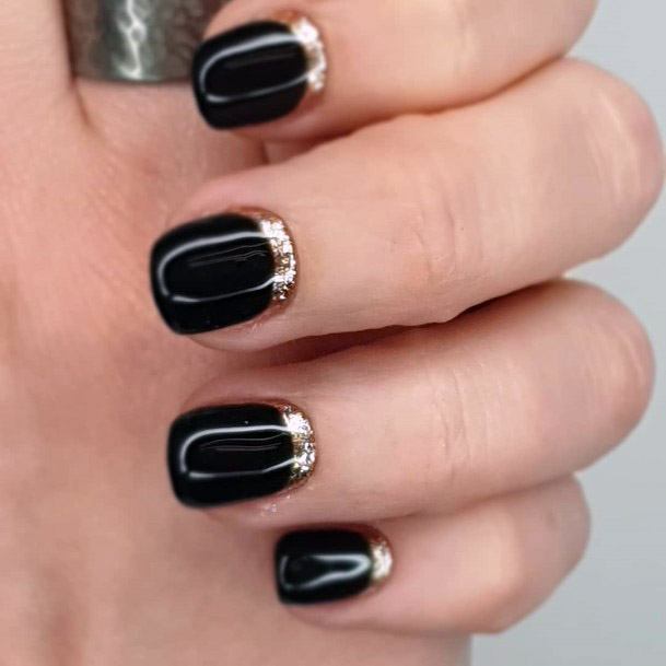 Black Nail With Golden Base