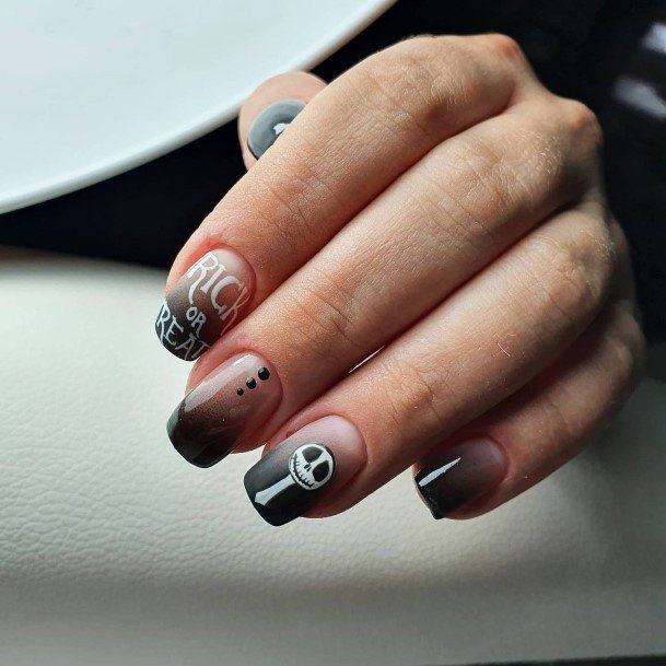 Black Ombre Girls Nail Ideas