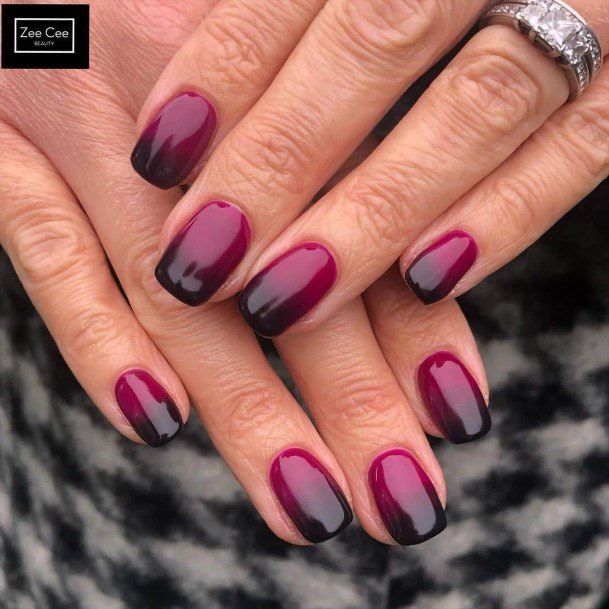 Black Ombre Womens Feminine Black Ombre Nails