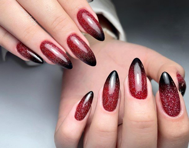 Black Ombre Womens Nail Ideas