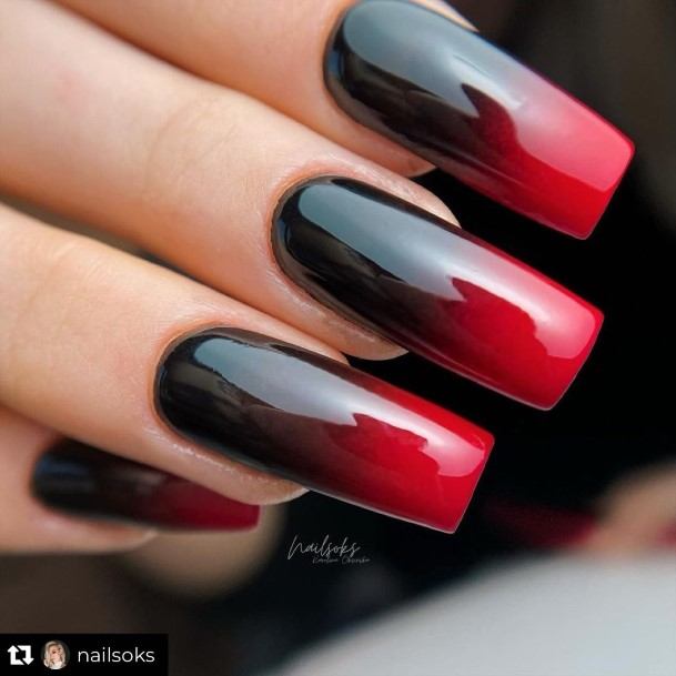 Black Ombre Womens Nails