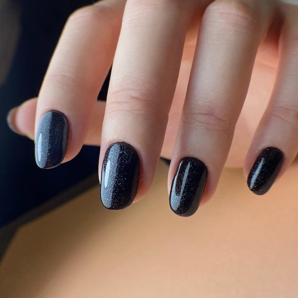 Black Oval Nails For Girls