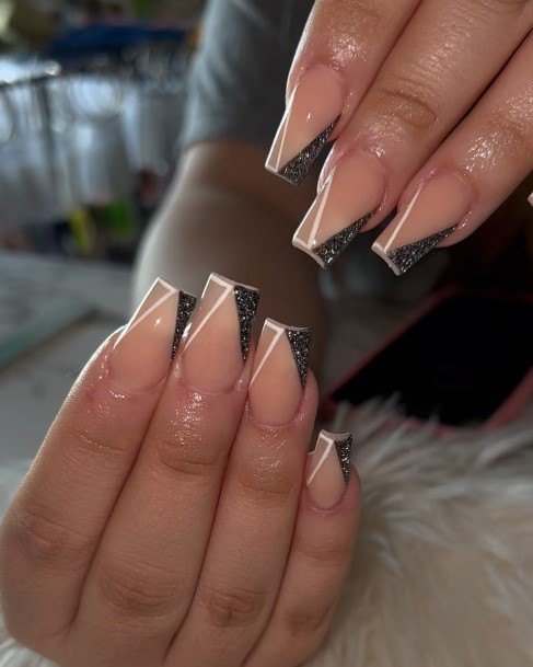 Black Prom Nail Feminine Designs