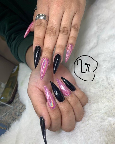 Black Prom Nails For Girls