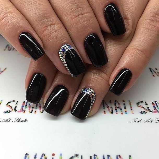 Black Prom Womens Nails