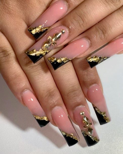 Black Promic Womens Black Prom Nail Designs