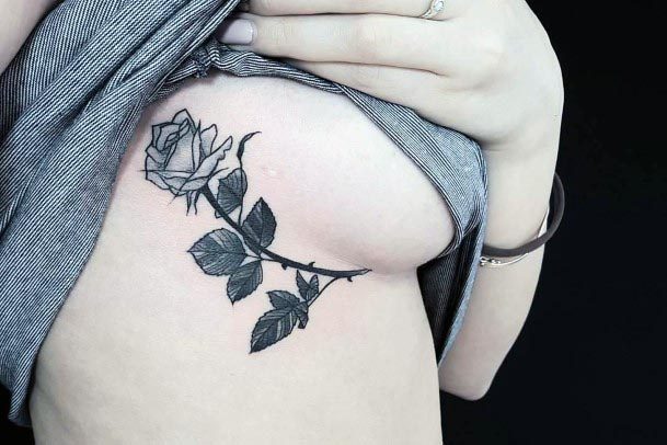 Black Rose Tattoo Womens Torso