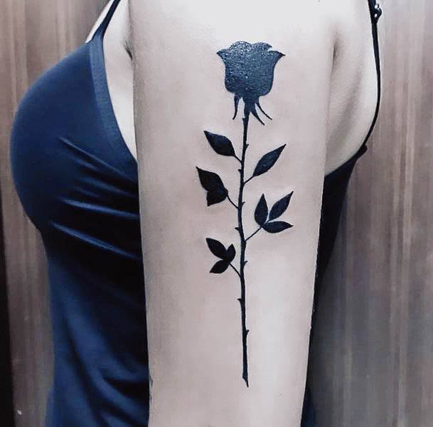 Black Rose Womens Tattoo Designs