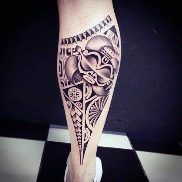 Black Tattoo Tribal Womens Calves