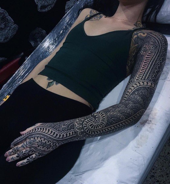 Black Tattoo Womens Arms