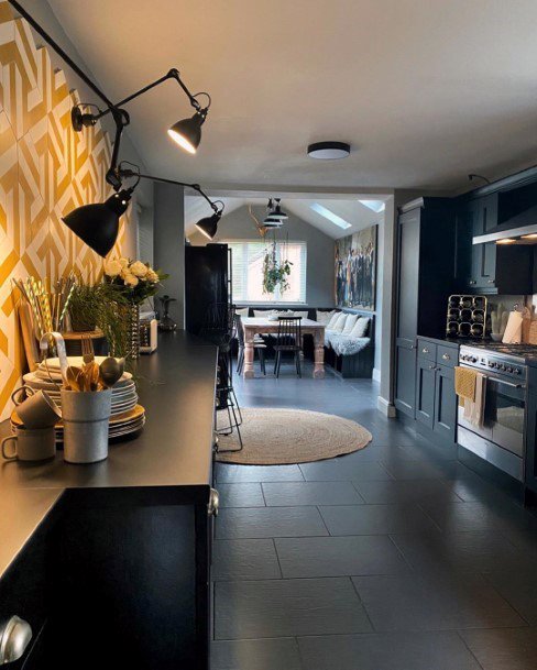 Black Tile Inspiration Kitchen Flooring Ideas