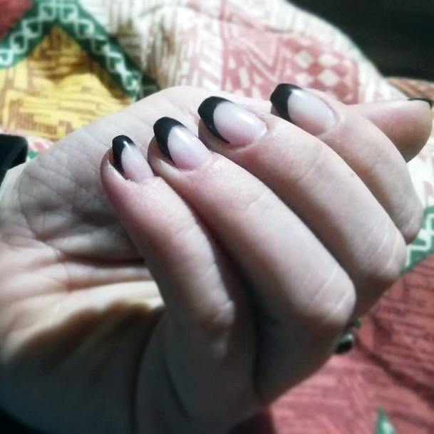 Black Tipped Nails For Women