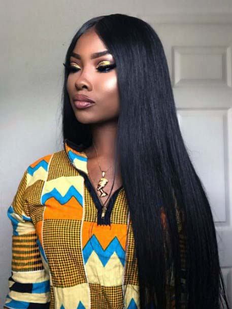 Black Woman With Long Hair Beautiful Round Face Inspirational Look