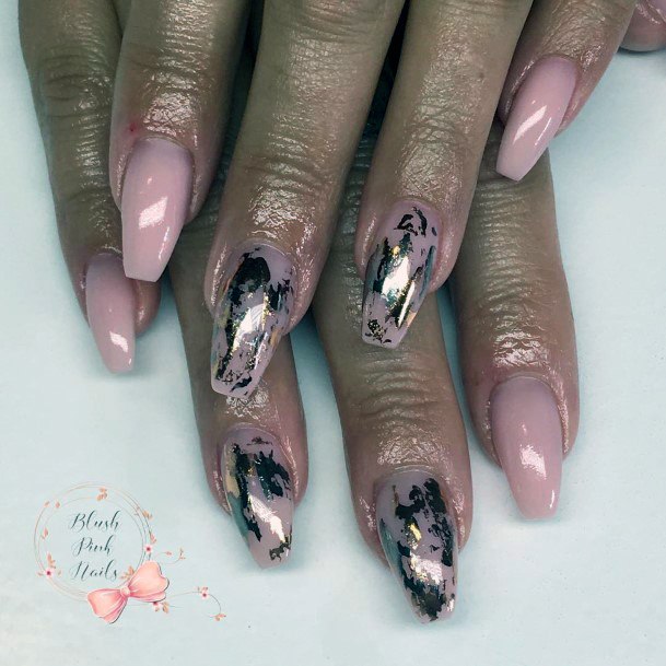 Blackish Blush Pink Translucent Nails For Women