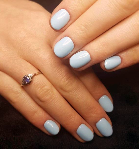 Bleached Blue Bright Nails For Women