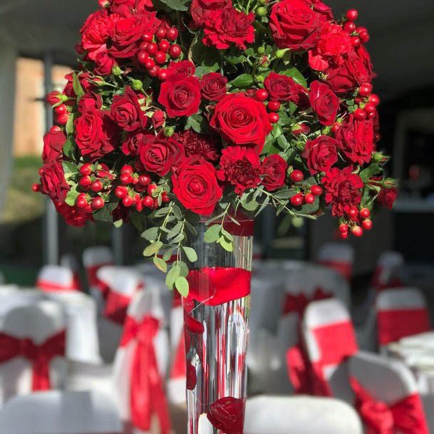 Bleeding Red Wedding Flowers Bouquet