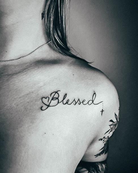 Top 100 Best Blessed Tattoos For Women - Gratitude Design Ideas