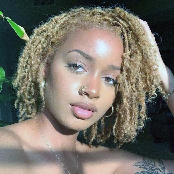 Blonde Curly Dreadlocks Bob Short Natural Hairstyles For Black Women