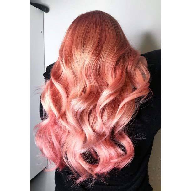 Blonde Curly Hair For Women With Pink Accents For Spring Vibes