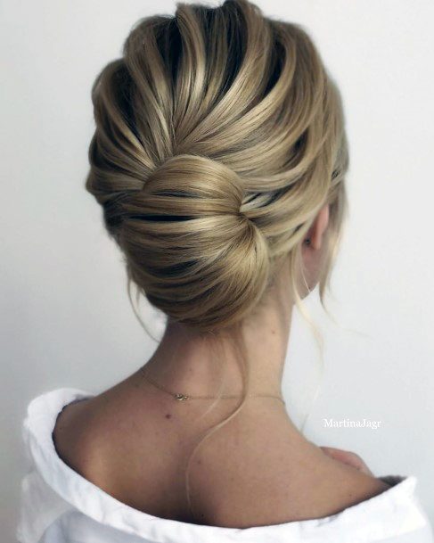 Blonde French Twist Bun With Seashell Style For Girls And Women