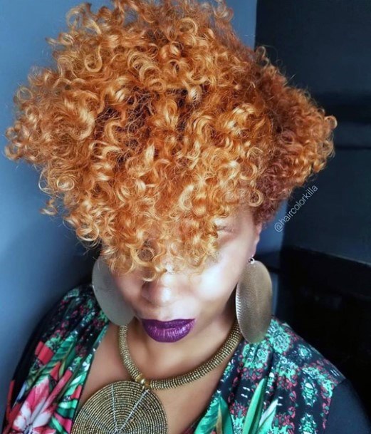 Blonde Small Curls Natural Hairstyles For Black Women