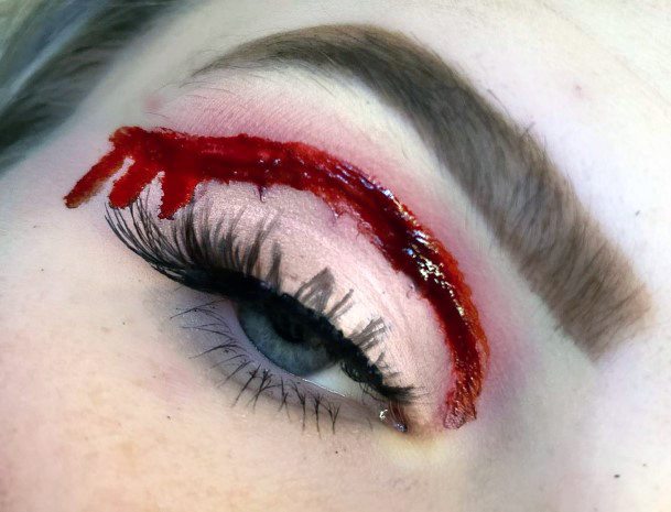 Bloody Blade Swipe Halloween Eyeshadow Art For Women