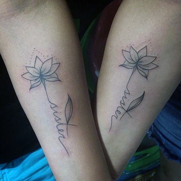 Blooming Lotus Sister Tattoo