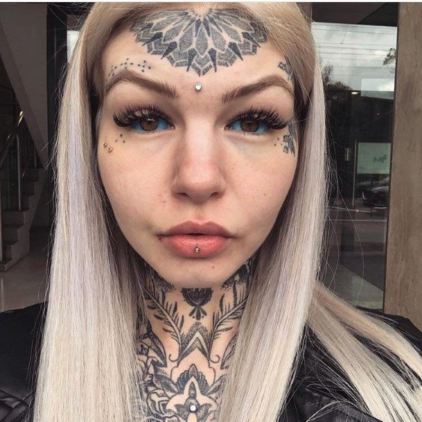 Top 50 Best Face Tattoos For Women  Bold Loud Body Art