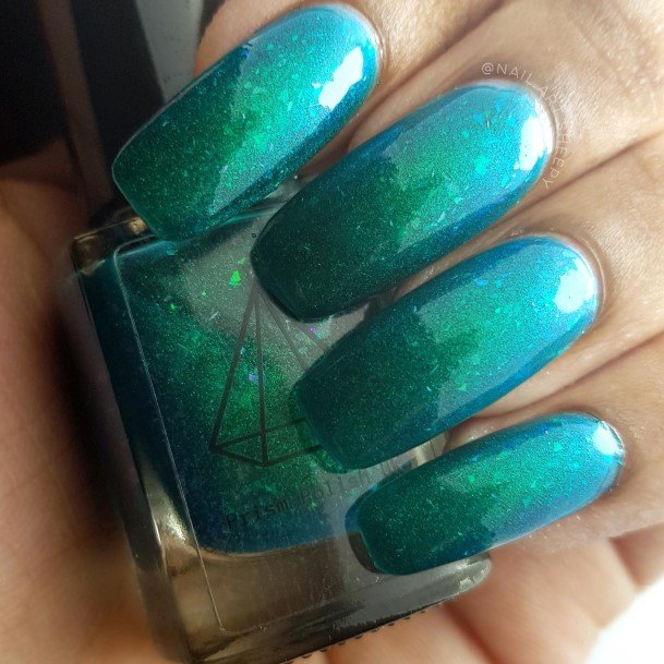 Blue And Green Girls Nail Ideas