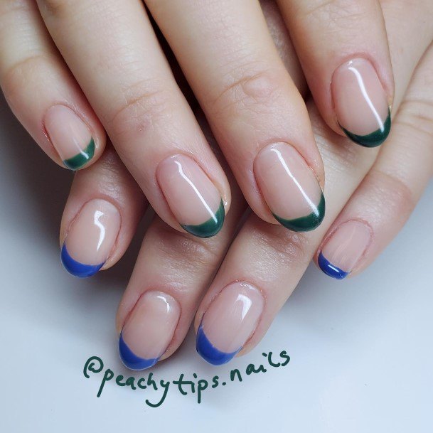 Blue And Green Nail Feminine Designs