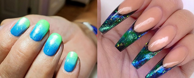 Top 100 Best Blue And Green Nails For Women – Fingernail Design Ideas