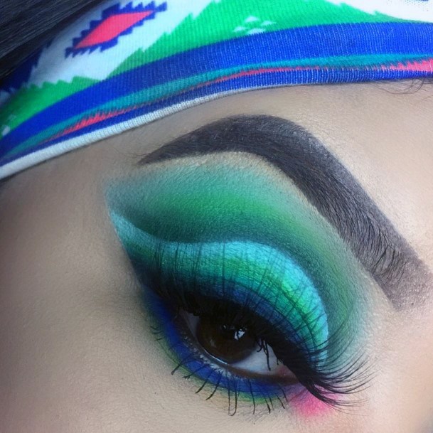 Blue And Green Peacock Eyeshadow