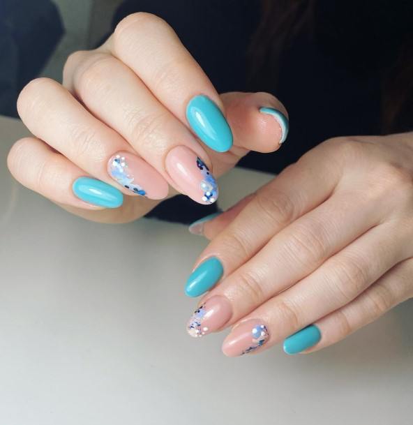 Blue And Green Womens Nail Designs