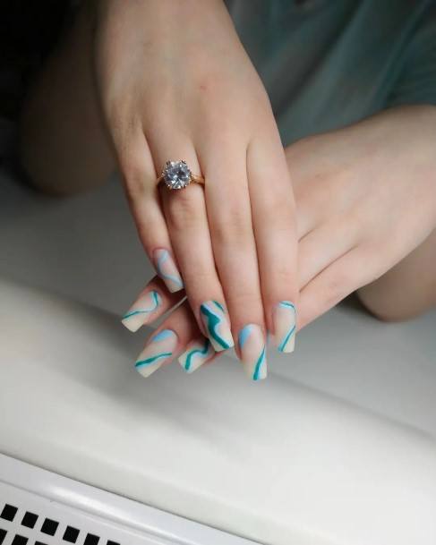 Blue And Green Womens Nail Ideas