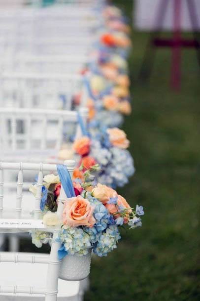 Blue And Orange Wedding Flowers