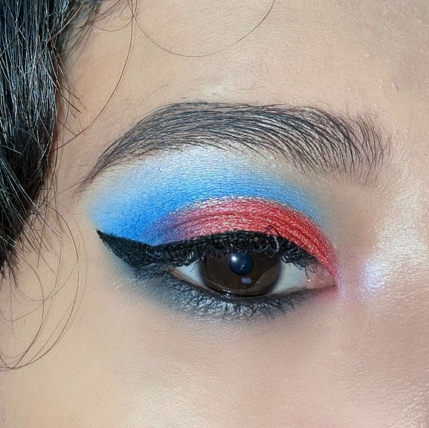 Blue And Red Ribbons Cool Eyeshadow Ideas Women