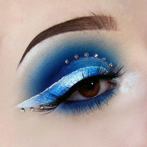 royal blue and silver makeup