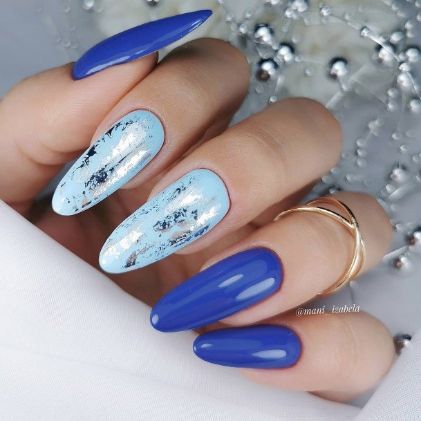 Blue And Silver Nail Design Inspiration For Women