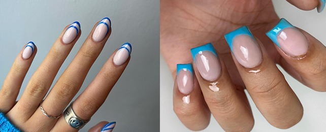 Top 100 Best Blue French Tip Nails For Women – Fingernail Design Ideas